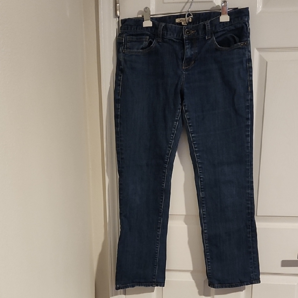 CAbi Dark Blue Straight Leg Jeans Size 10